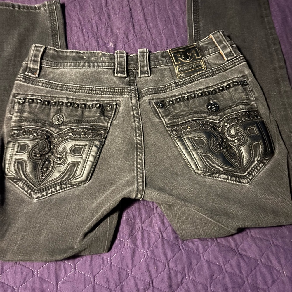 Rock Revival Gray Slim Straight Jeans